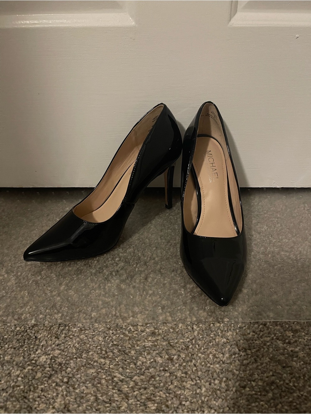 Black Patent Pointed-Toe Stiletto Heels